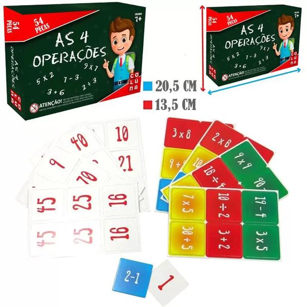 Jogo as 4 operacoes matematicas com 54 pecas na caixa - COLUNA - Gala Imagem de Jogo as 4 operacoes matematicas com 54 pecas na caixa - COLUNA