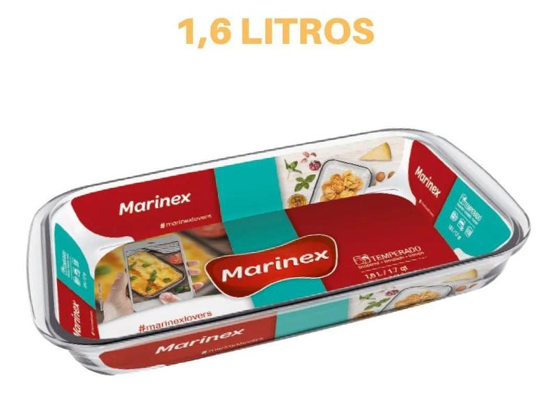 Imagem de Jogo Assadeira De Vidro Retangular 2,2L E 1,6 L - Marinex