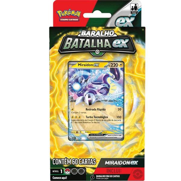 Imagem de Jogo Baralho Victini e Miraidon Estampas Ilustradas Deck Batalha Ex Pokémon 60 Cartas