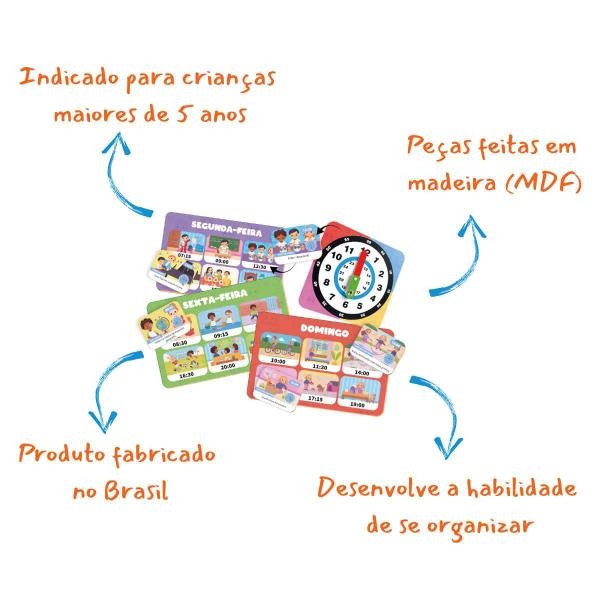 Imagem de Jogo Bingo Que Horas São Montessori  Brincadeira De Criança  Em Madeira Infantil Educativo +5 Anos