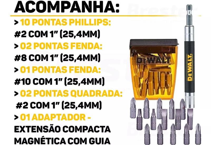 Imagem de Jogo Bits /ponteiras Para Parafusar Dewalt Dw2053 16 Peças