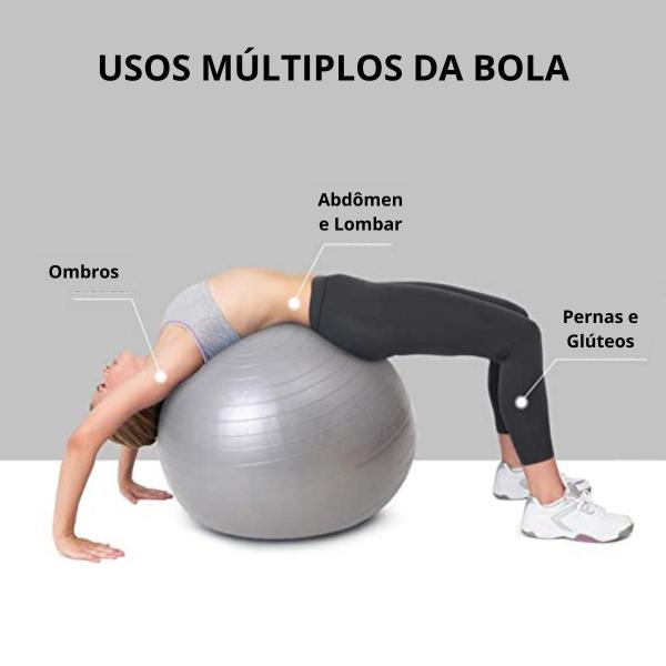 Imagem de Jogo bola Suíça de  exercícios cinza e bomba de ar