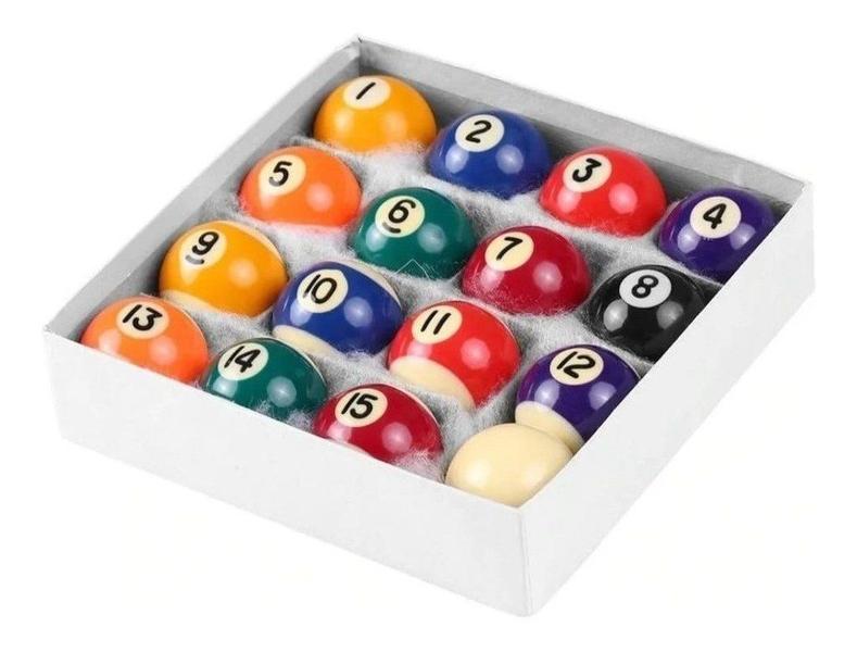 Imagem de Jogo Bolas De Bilhar Sinuca Numeradas 25mm Snooker Infantil