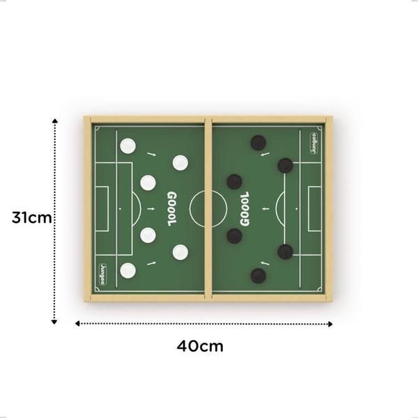 Imagem de Jogo Botão Gol a Gol Futebol Infantil MDF com Tabuleiro com  Elástico Infantil Junges