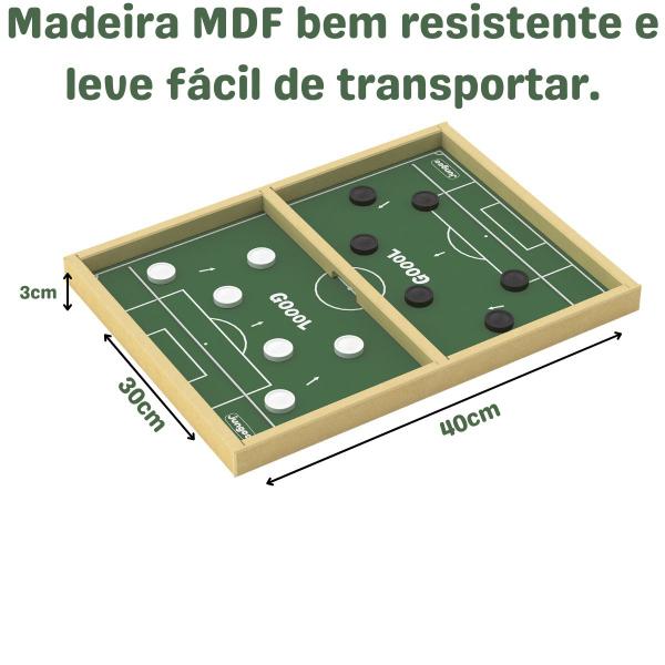 Imagem de Jogo Botão Gol A Gol Futebol Mdf Tabuleiro Elástico Infantil