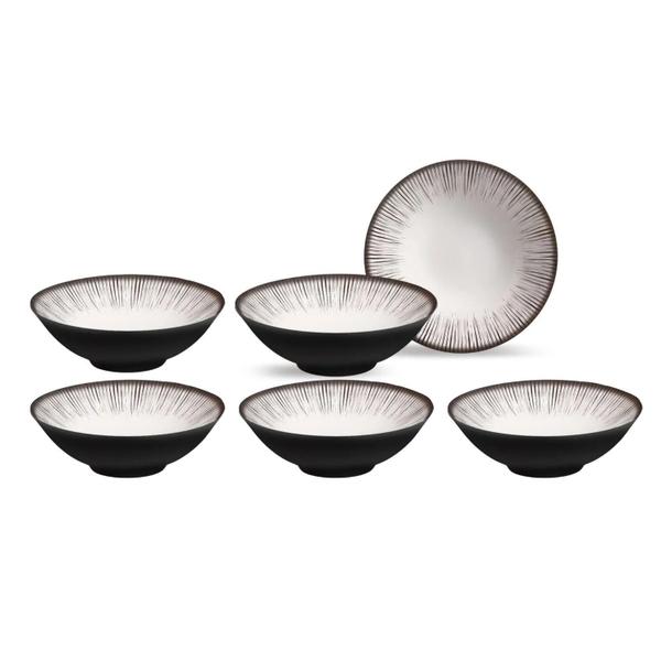 Imagem de Jogo Bowl Tigelas Cumbuca Kit 6Pcs 300Ml Cerâmica Caldo Haya