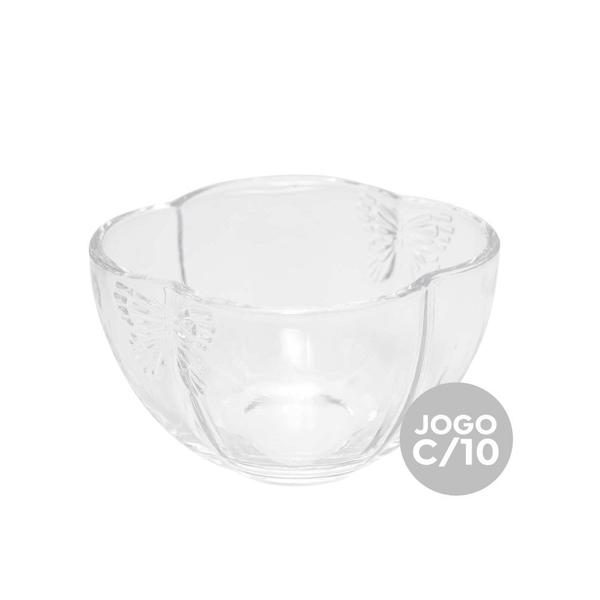 Imagem de Jogo c/ 10 Bowl de Vidro Borboleta Butterfly Cor Transparente Wolff 11X6,5cm