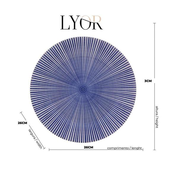 Imagem de Jogo c/ 4 Pratos Rasos de Porcelana Azul Atlantis Lyor 26cm