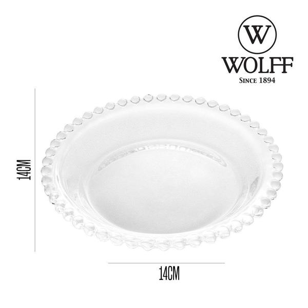 Imagem de Jogo c/6 Pratos Cristal Transparente Pearl Wolff 14cm