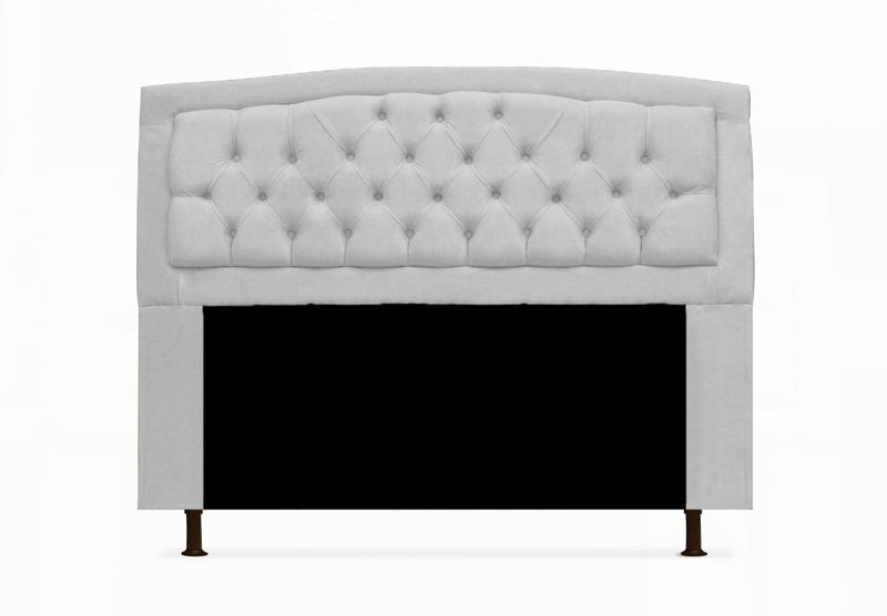 Imagem de Jogo Cabeceira Geovana + Calçadeira Fênix Casal 140cm Suede Branco - DL Decor