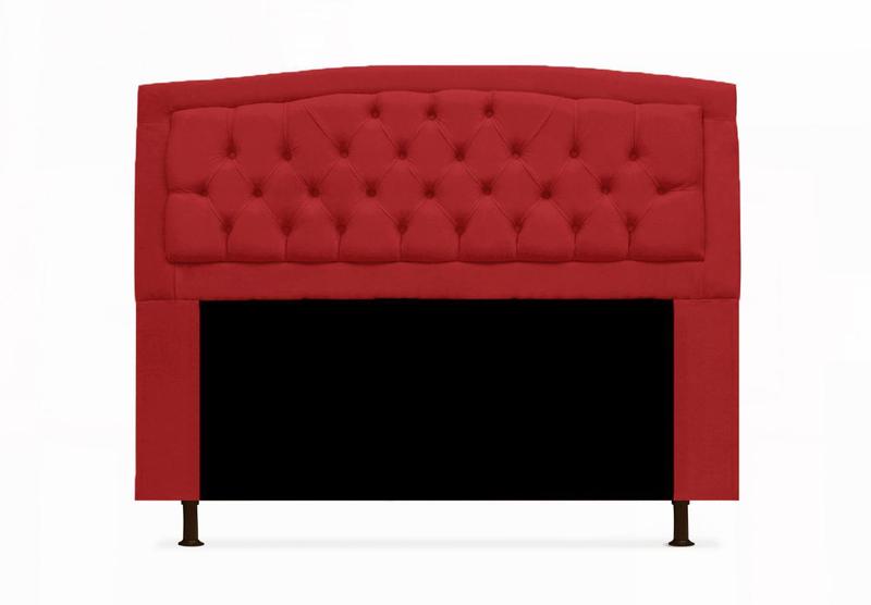 Imagem de Jogo Cabeceira Geovana + Calçadeira Fênix King 195cm Suede Vermelho - DL Decor