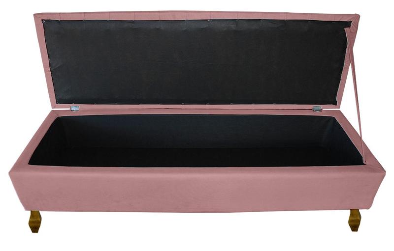 Imagem de Jogo Cabeceira + Recamier Baú Iza Para Cama Box Casal Queen 160 Cm - Suede - Sv Decor