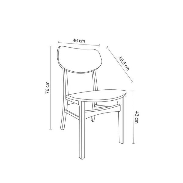 Imagem de Jogo Cadeira Edna Madeira Natural e PVC Café Rivatti - 2 Un