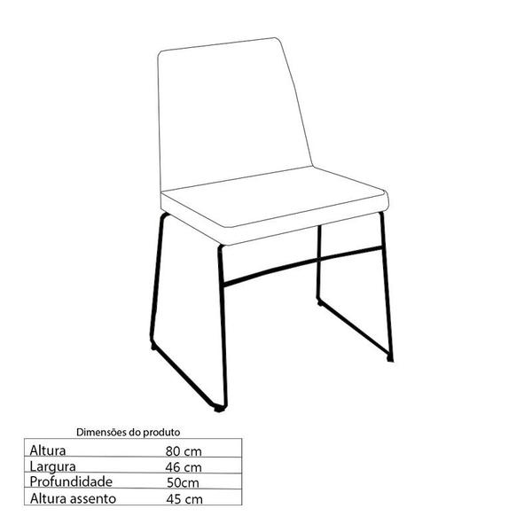 Imagem de Jogo Cadeira Paris Linho Cinza 80x46x50 cm Daf 2 Unidades