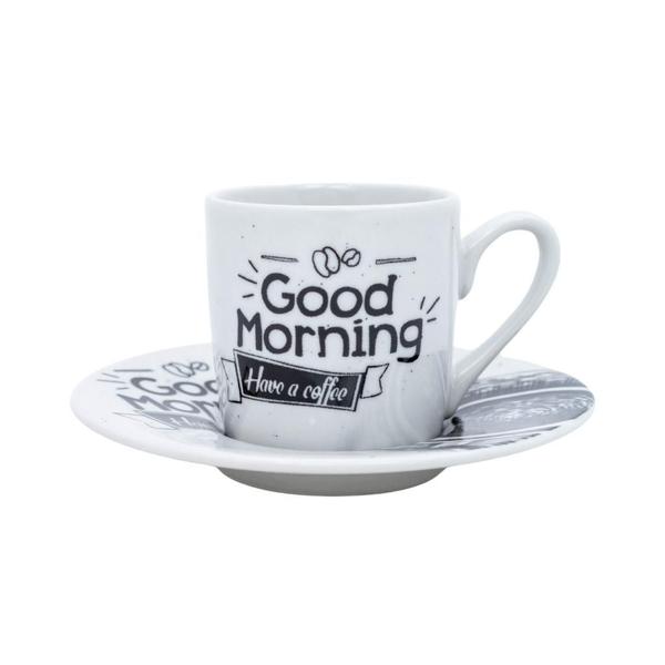 Imagem de Jogo Café Da Manhã Xícaras & Pires Good Morning 80ml Coffee - 6 Pares