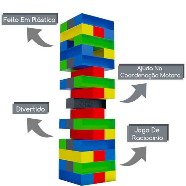 Imagem de Jogo Caiu Perdeu Pro 45 Blocos Coloridos Nova Edição - Gire a Seta