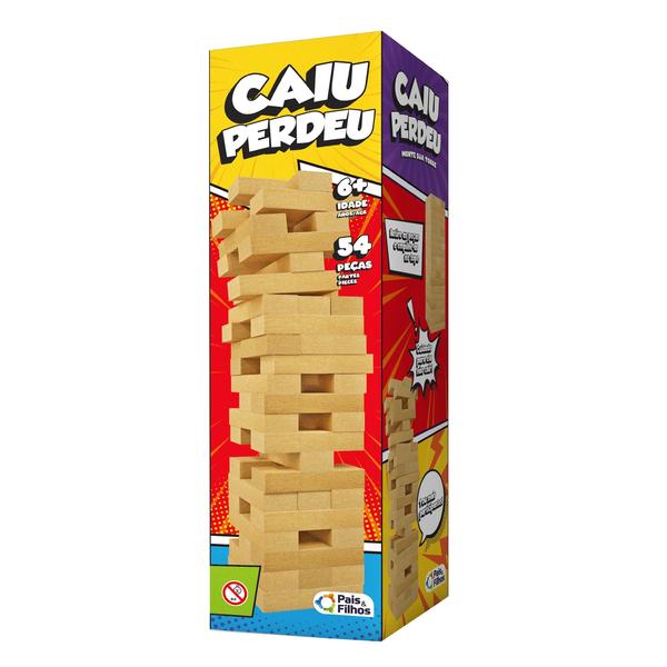 Imagem de Jogo Caiu Perdeu Torre Madeira Equilíbrio Brinquedo Família