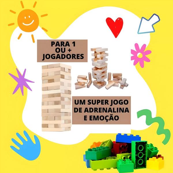 Imagem de Jogo Caiu Perdeu Torre Madeira Equilíbrio Brinquedo Pais & Filhos