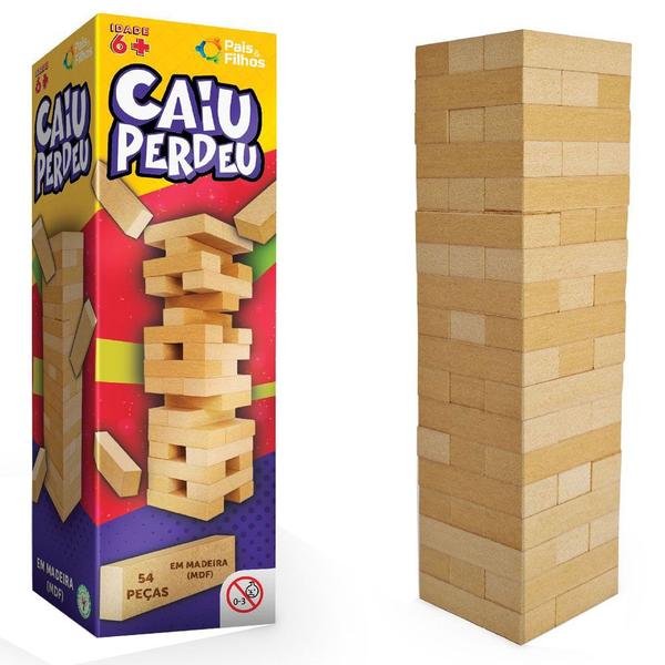 Imagem de Jogo Caiu Perdeu Torre Tipo Jenga Brinquedo Educativo