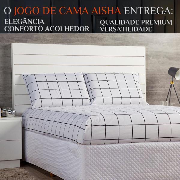 Imagem de Jogo Cama Box King Size Aisha 100% Algodão Toque Extra Macio ATUAL