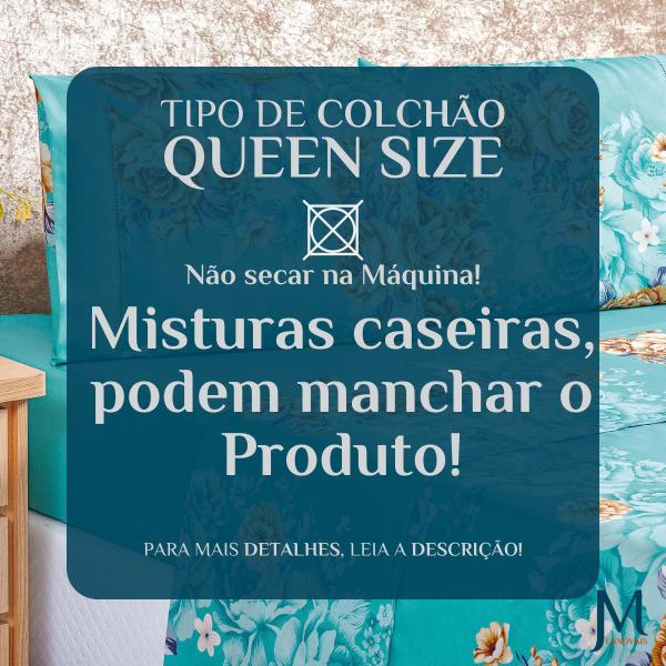 Imagem de Jogo Cama Box Queen Size Naturale 200 Fios Floral  04 peças Toque Seda