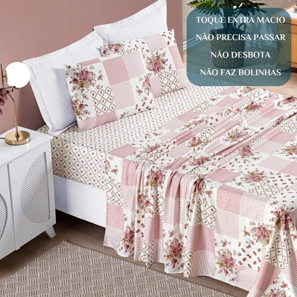 Imagem de Jogo Cama Casal King Size Florença 200 Fios Estampado 04