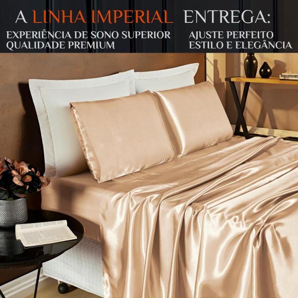 Imagem de Jogo Cama Casal King Size Imperial Seda Alto Brilho Super