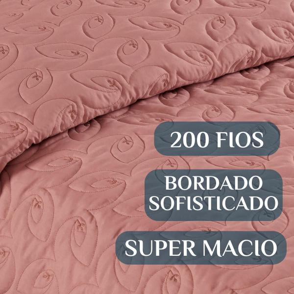 Imagem de Jogo Cama Casal Queen Size Agata Bordado 200 Fios Super