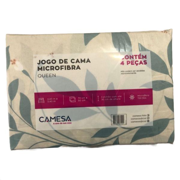 Imagem de Jogo cama microfibra duplo 4 peças - queen camesa