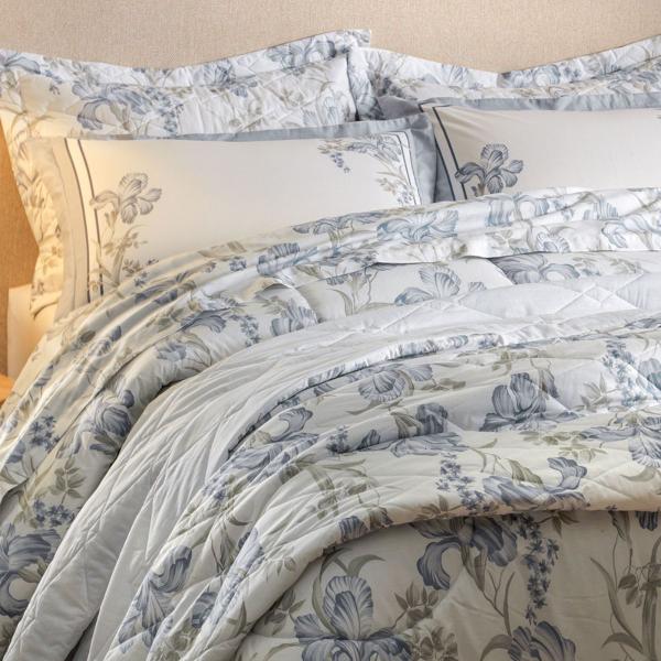 Jogo Cama Queen 200 Fios Karsten Catarina Azul Imagem de Jogo Cama Queen 200 Fios Karsten Catarina Azul