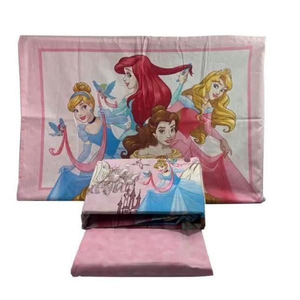 Imagem de Jogo Cama Solteiro Disney Princesas 03 peças 100% Algodão