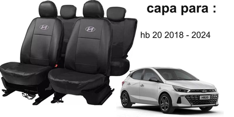 Imagem de Jogo Capas de Couro Hyundai HB20 2019 + Capa de Volante + Chaveiro Hyundai