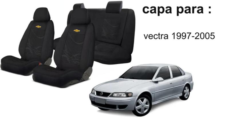 Imagem de Jogo Capas Tecido Exclusivas para Bancos Vectra 1997 a 2005 + Volante + Chaveiro GM