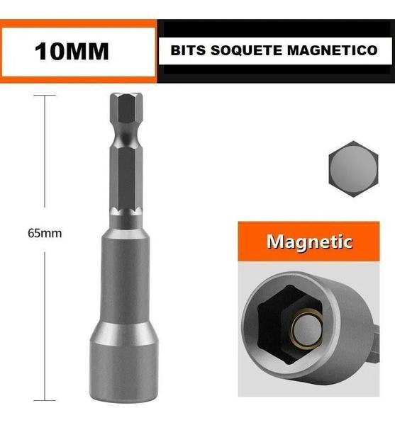 Imagem de // Jogo Chave Soquete Magnético C/5 Pç 1/4, 5/16, 3/8, 7/16,