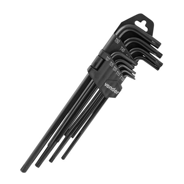 Imagem de Jogo Chave Torx  Tipo L T10 a T50  09pc  Longa C/ Furo 35.73.105.000 Vonder