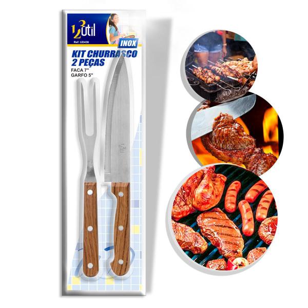 Imagem de Jogo Churrasco Kit Com 2 Peças Inox