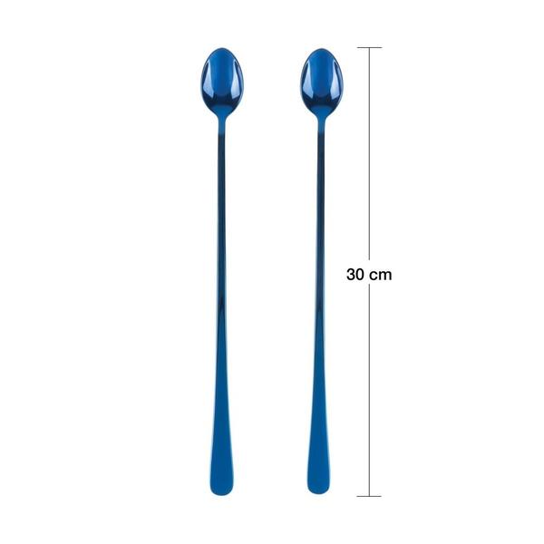 Imagem de Jogo colheres bailarina inox 2 peças oxford azul 30cm - 71567