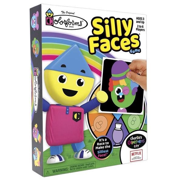 Imagem de Jogo Colorforms Silly Faces Family Fun para maiores de 3 anos com 68 peças