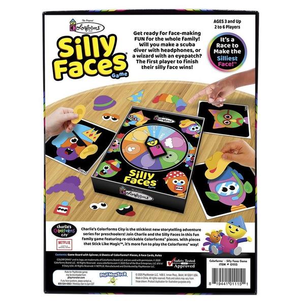 Imagem de Jogo Colorforms Silly Faces Family Fun para maiores de 3 anos com 68 peças