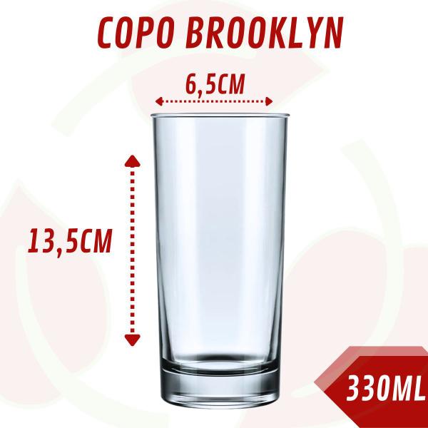 Imagem de Jogo com 10 Copo Brooklyn 330ML Long Drink Suco Água Nadir