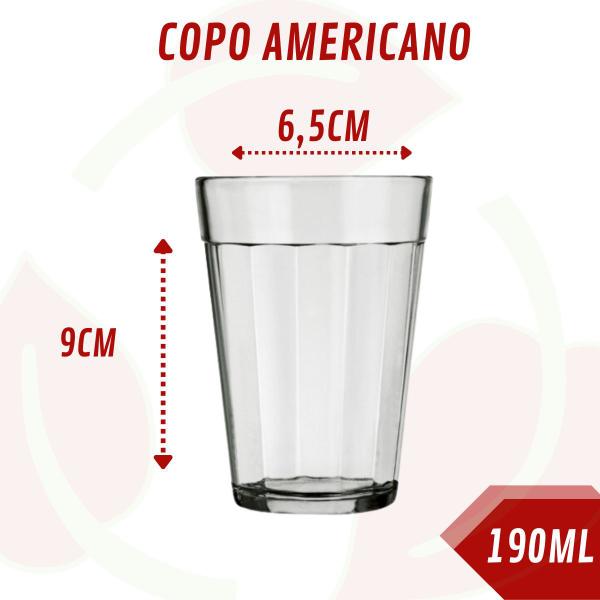 Imagem de Jogo com 12 Copos Americano 190ML Clássico Padaria Bar