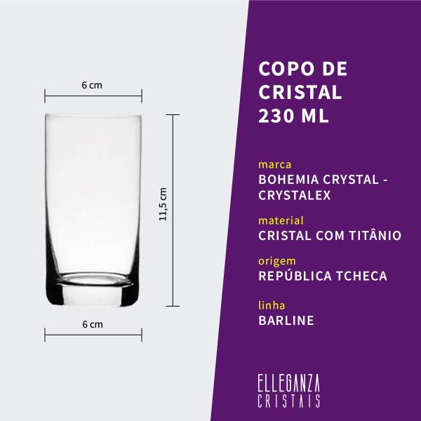 Imagem de Jogo com 12 Copos de Cristal Para Água ou Suco Barline Bohemia