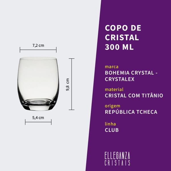 Jogo com 12 Copos De Cristal Para Whisky 300 ml Linha Club Bohemia - Bohemia Crystal Imagem de Jogo com 12 Copos De Cristal Para Whisky 300 ml Linha Club Bohemia