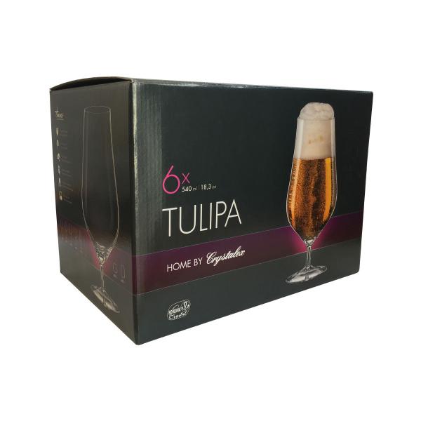 Imagem de Jogo com 12 Taças de Cristal Para Cerveja 540 ml Linha Tulipa Bohemia