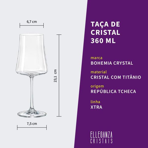 Imagem de Jogo com 12 Taças de Cristal Para Vinho Branco 360 ml Linha Xtra Bohemia