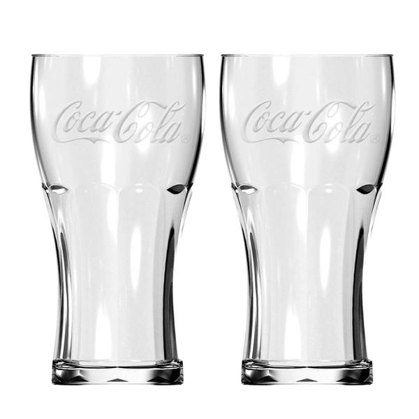 Imagem de Jogo com 2 Copos Contour Coca-Cola Vidro Transparente 470ml - Nadir