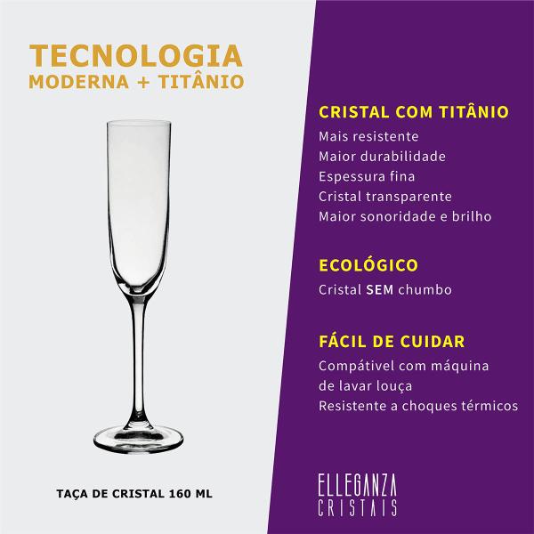 Imagem de Jogo com 2 Taças De Cristal Para Champagne 160 ml Flamenco Bohemia