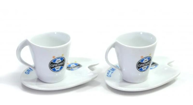 Imagem de Jogo Com 2 Xícaras De Porcelana 90ml Oficial Do Grêmio