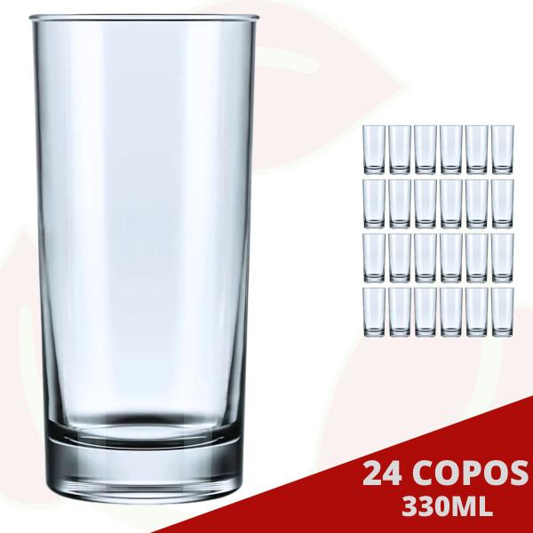 Imagem de Jogo com 24 Copo Brooklyn 330ML Long Drink Suco Água Nadir