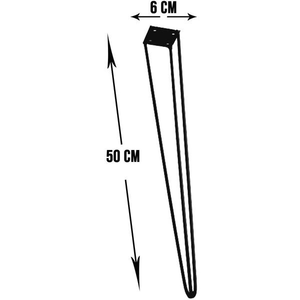 Imagem de Jogo Com 3 Pés De Ferro Para Mesa 50cm Preto Fosco Medcombo